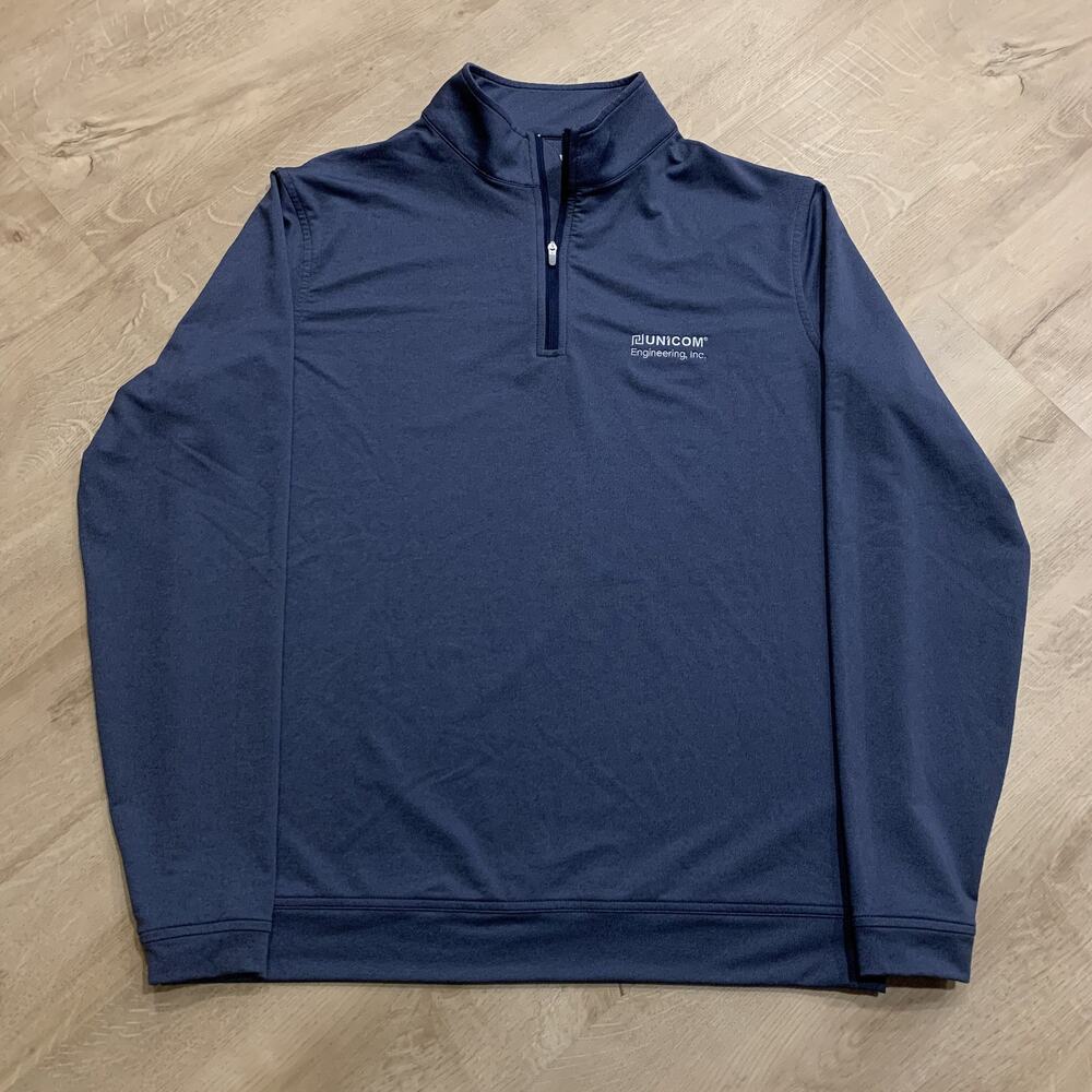 Peter Millar Perth Melange 1/4 Quarter Zip Pullover Mens Medium Blue Performance